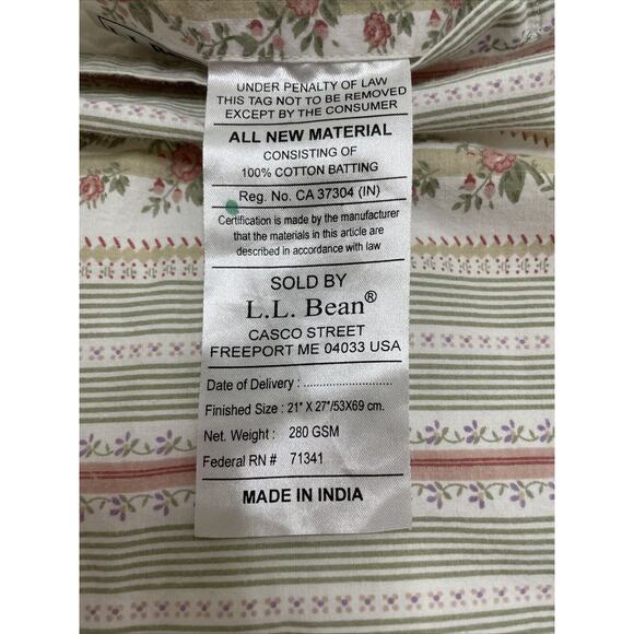LL Bean Quilted Floral Cottage Country Patchwork Pillow Sham STANDARD SIZE - Picture 7 of 9